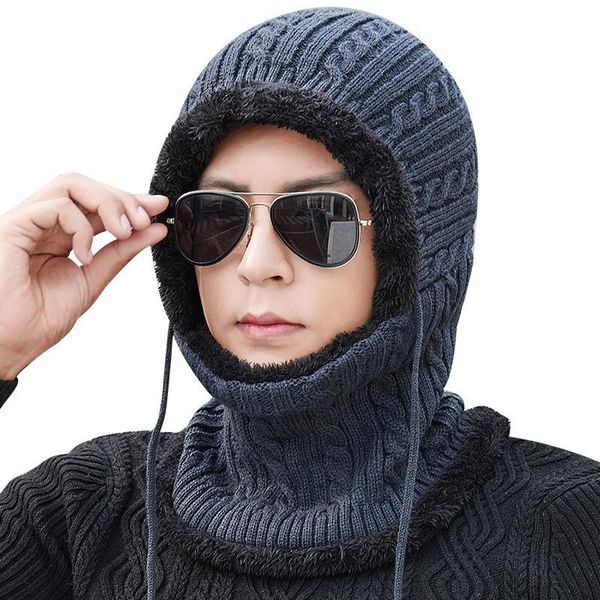 

beanies men's fashion outdoor sports warm hats hooded windproof and cold-proof beanie winter ladies solid color unisex