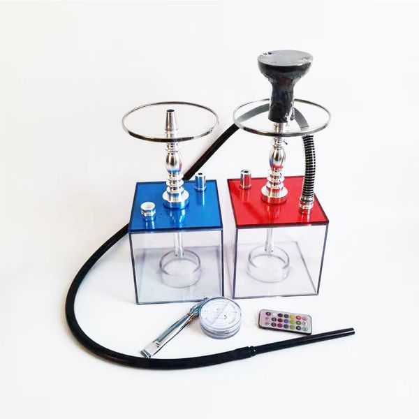 Narghilè Triangolo Inline Acrilico Bong Recycler Shisha Set Pipa Ad Acqua Quadrata Tubi Di Plastica Singoli