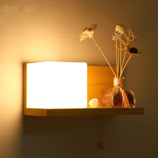 

wall lamps crystal lamp bed living room decoration wood mirror light corridor
