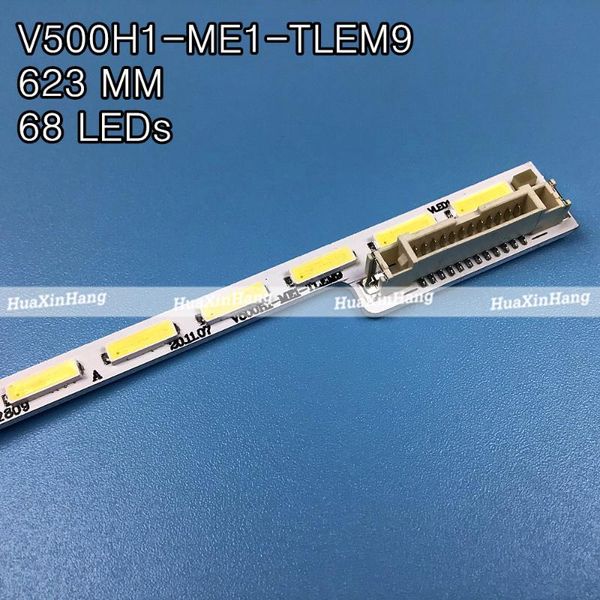 

light beads 10pcs 68leds 623mm led backlight strip v500h1-me1-tlem9 v500hj1-me1 for skyworth 50e510e toshiba 50l2400u 50l3400u 50'&#039