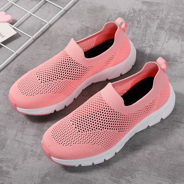 

summer women casual shoes meshs breathables shoe fashions soft bottom woman sports sneakers large size 41, Black