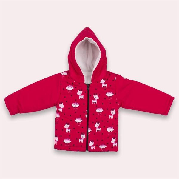 

jackets mammakid toddler infant baby kids children girl autumn winter cloud print jacket with hood warm outerwear coat dark pink, Blue;gray