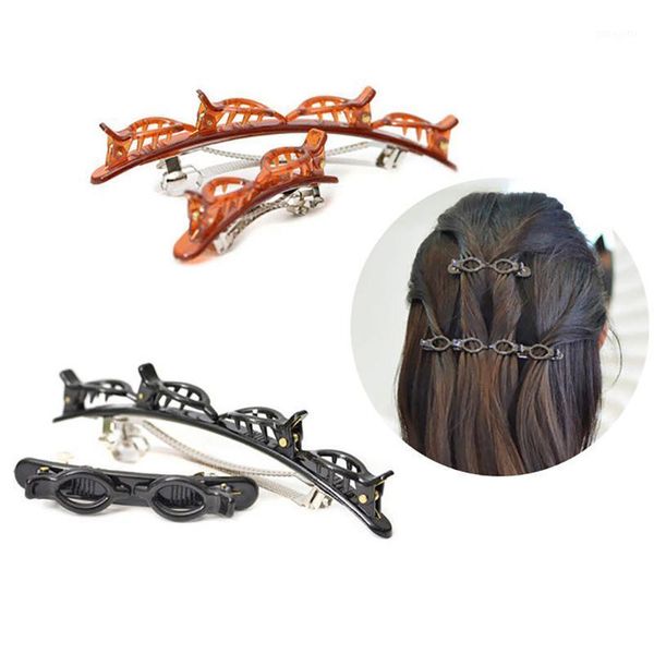 

set fashion hair styling twist clip barrette braid tool accessories headband1, Brown
