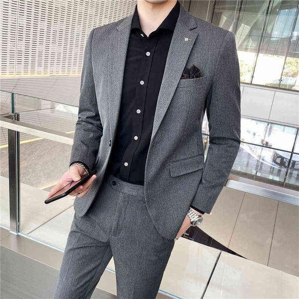

luxury suits blaze casual men's three piece busins suit groom's office, Black