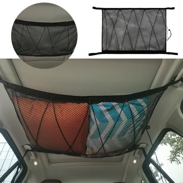 

car organizer roof cargo mesh storage bag ceiling hanging luggage pocket