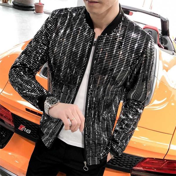

men jacket fashion bomber long sleeve summer sun protection clothing slim fit chaqueta hombre streetwear windbreaker 211217, Black;brown