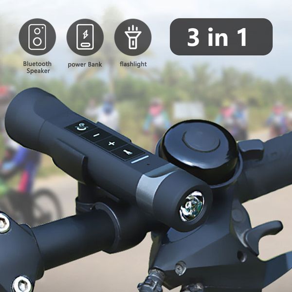 Bike Speaker 4 em 1 alto-falantes sem fios Bluetooth Esporte ao ar livre Bicicleta FM Rádio LED Bicicletas Lâmpada de luz Riding Music Loudspeaker Sistema de som