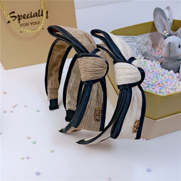 

new wrinkled wide edge fabric hair hoop elegant head wind butterfly hair clip jewelry fashion sale, Silver