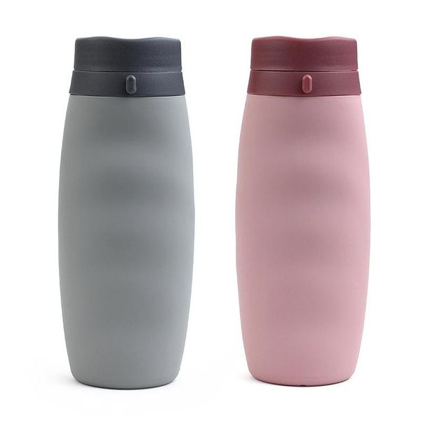 

water bottle 600ml silicone collapsible outdoor sports supplies portable cup convenient travel