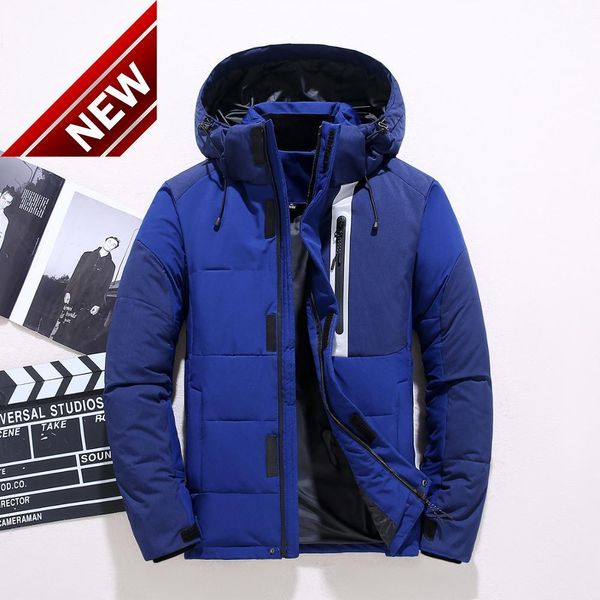 

2019 winter down jacket man hooded parka men's coat fashion streetwear windbreakers waterproof, Black