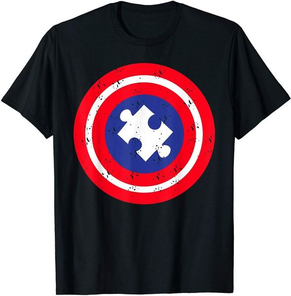 

autism awareness day superhero t-shirt gift boys men t-shirt, White;black