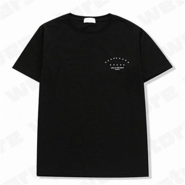 

short-sleeved t-shirt round wassup neck summer trend simple print solid color half-dozen loose-fitting couples, White;black