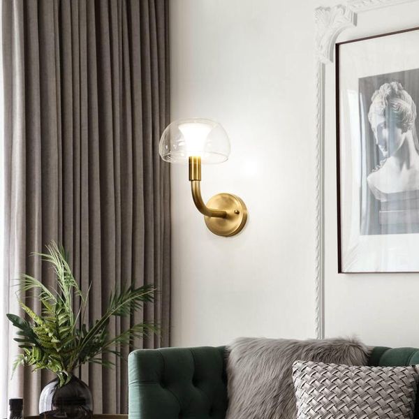 

wall lamp modern mushroom clear glass bedside bedroom nordic light aisle lights home lighting indoor fixture