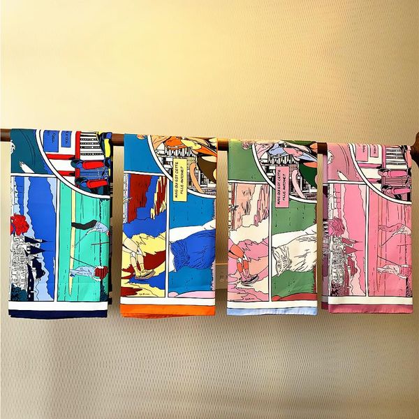 

amazon's selling 90cm hand rolled sports women's professional twill square scarf shawl scarves, Blue;gray