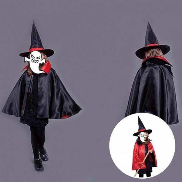 

rain wear lightweight retro lace up short kids halloween outfit comfy cape hat loose fit cosplay costume