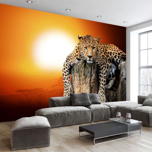

wallpapers custom canvas art big tiger poster animal wall stickers leopard wallpaper mural living room bedroom decoration