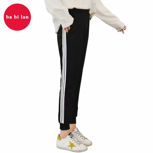 

women's jeans 2021 women sports pants elastic waist casual lady wide feet, Blue