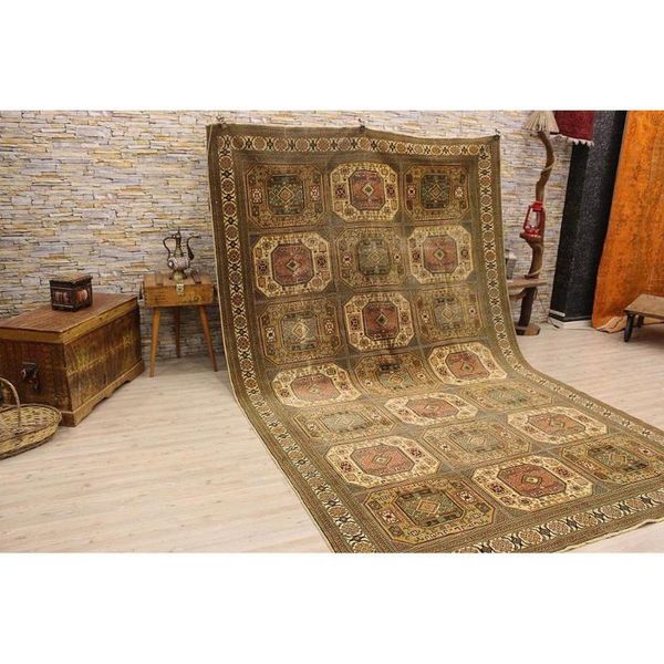

carpets 225x368cm anatolian hand-woven vintage carpet real wool handmade rug unique 2322