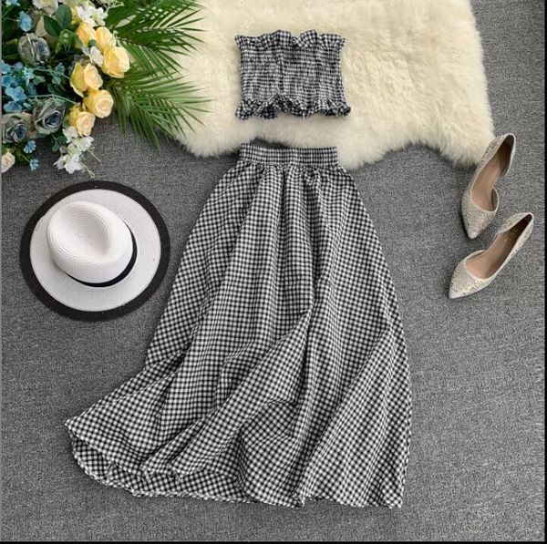 

womens tracksuits fashion two piece set short eared umbilical stretch tube high waist skirt suit, Gray
