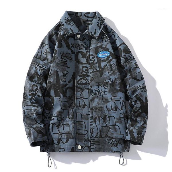 

men's jackets men shirt harajuku spring autumn long sleeve coat hip hop fashion street trend printing wild shirts clothes male, Black;brown