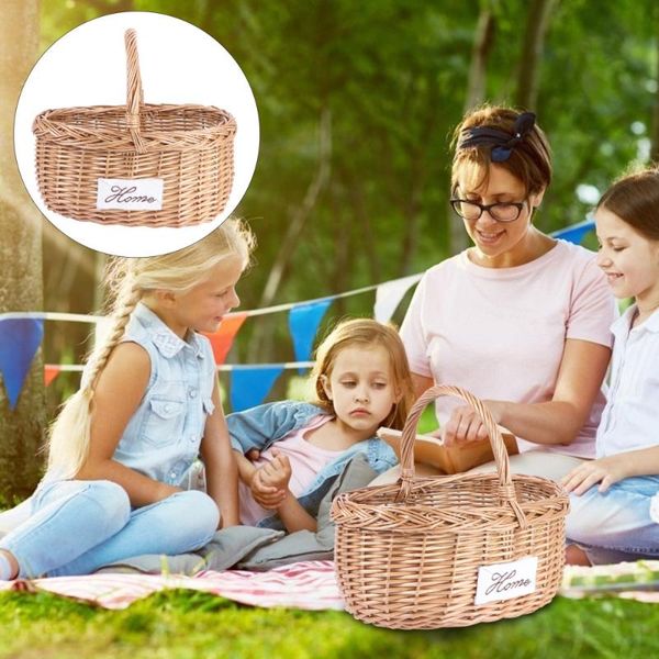 

storage baskets 1pc creative fruit basket durable tote simple vegetable container (brown)