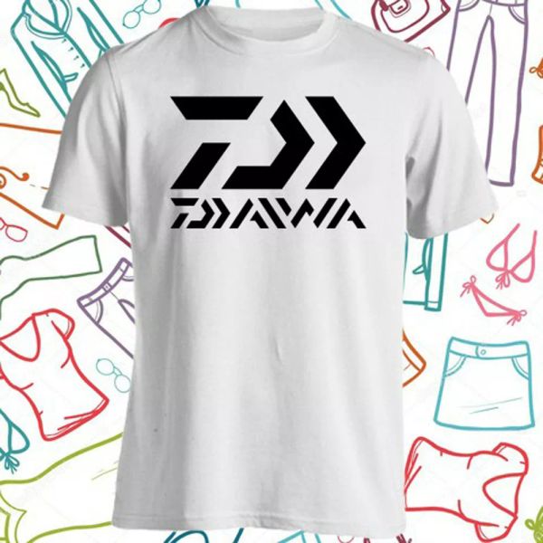 

daiwa fishing logo men's white t-shirt size s to 3xl, White;black