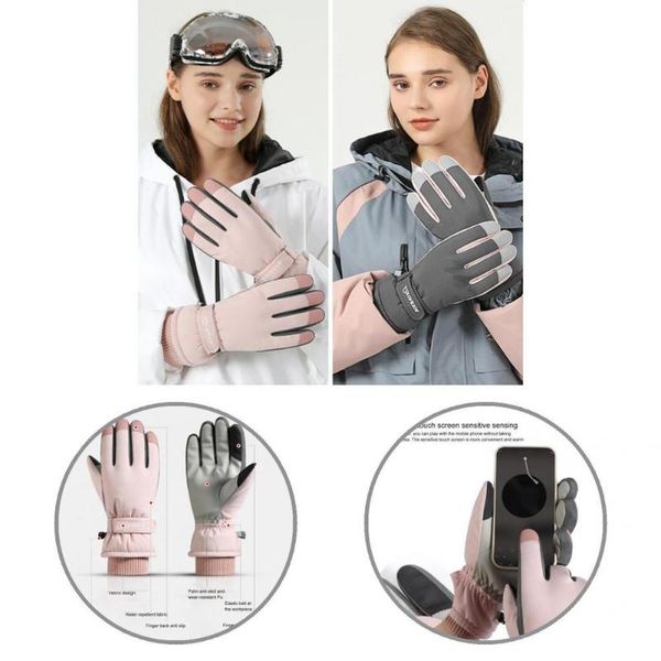 

ski gloves 1 pair thicken polyester finger touch control snowboard winter for outdoor