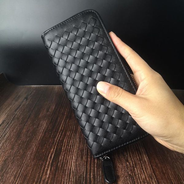 

wallets men's long money wallet men business brand card holder coin purse handbag clutch bags minimalism, Red;black