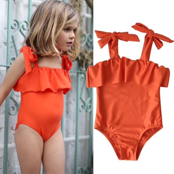

children's suit orange baby one piece women's triangle children's swimsuit, Black