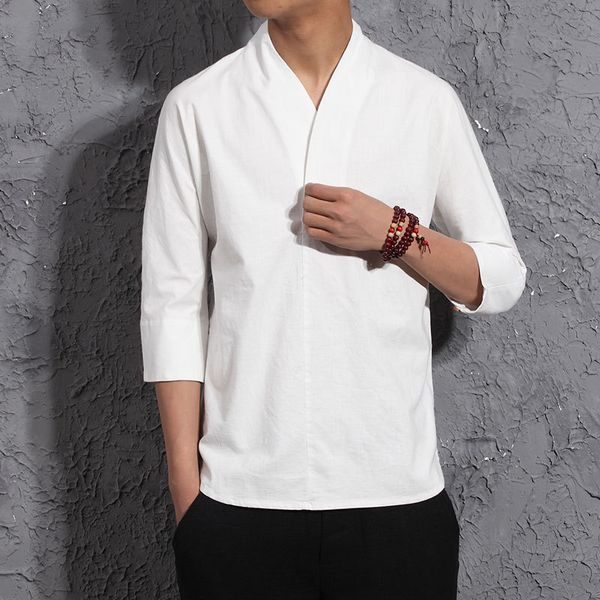 

men's t-shirts men t-shirt streetwear summer half sleeve t-shirts harajuku casual cotton linen vintage t shirt for man t esmk, White;black