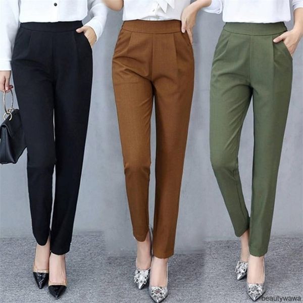 

women seluar wanita long pants harem causal trousers business formal office slack perempuan 210925, Black;white