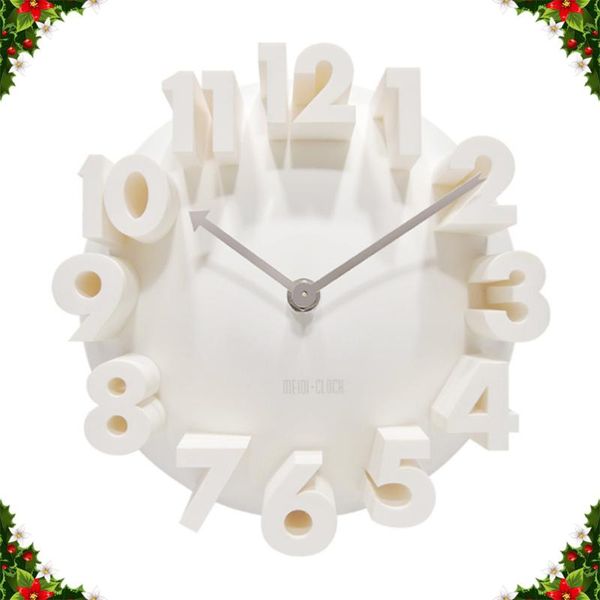 

wall clocks creative digital clock household decorative living room mute decor (white without battery)