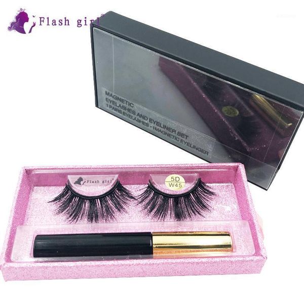 

flash girl long and thick 5d-w series w45 mink magnetic eyelashes eyeliner suit1