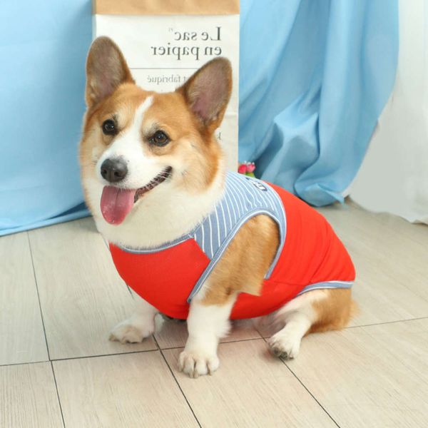 

the dog clothes pet clothes autumn thin wrap hair proof vest type sleeve less belly protection spring and summer medium sized dog kerki