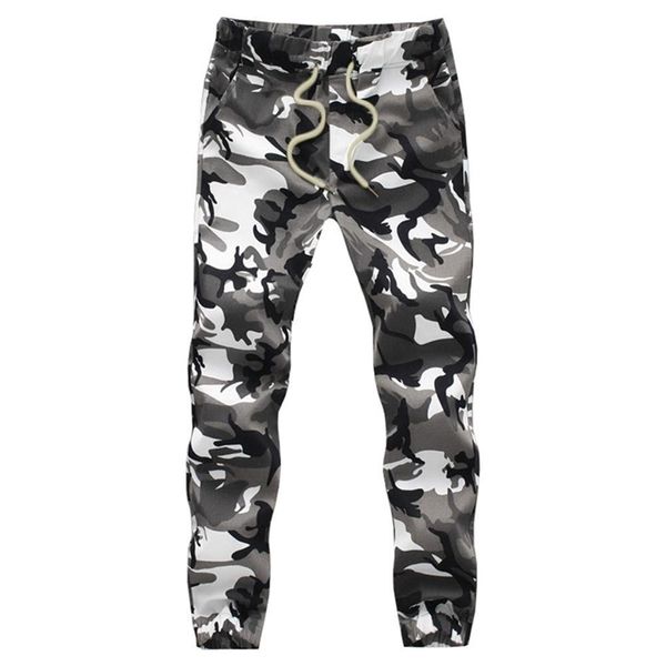 

cotton mens jogger autumn pencil harem pants men camouflage military loose comfortable cargo trousers camo 210715, Black