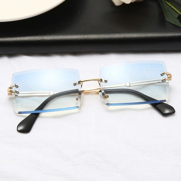 

sunglasses fashion women rimless small square sun glasses design metal sunglass uv400 shades eyewear, White;black