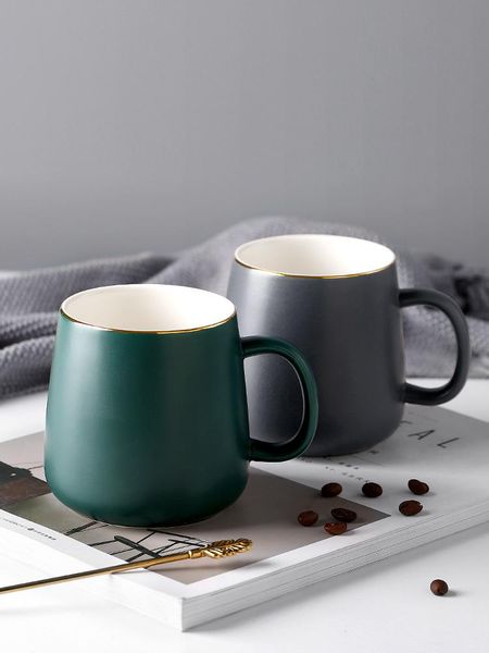 

mugs lovers ceramic set tea cup water coffee nordic simple with lid spoon handle