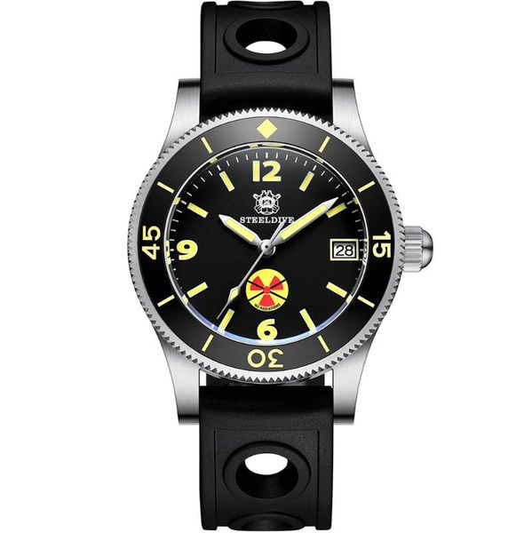 

wristwatches mechanical watches for men retro diving watch non-radiation sports designer self-winding reloj para hombre, Slivery;brown