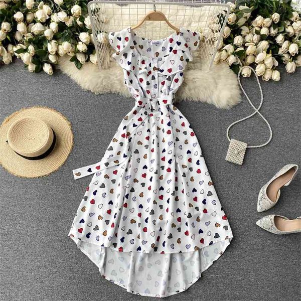 

women fashion wear round neck sleeveless color love print irregular dress vintage harajuku vestido de mujer s688 210527, Black;gray