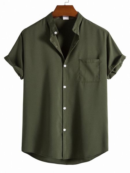 

men solid button front shirt j5wd#, White;black