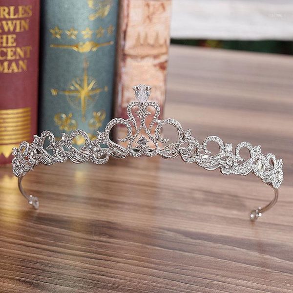 

hair clips & barrettes simple rhinestone tiaras and crowns princess pageant party crown crystal headbands for women bride wedding accessorie, Golden;silver