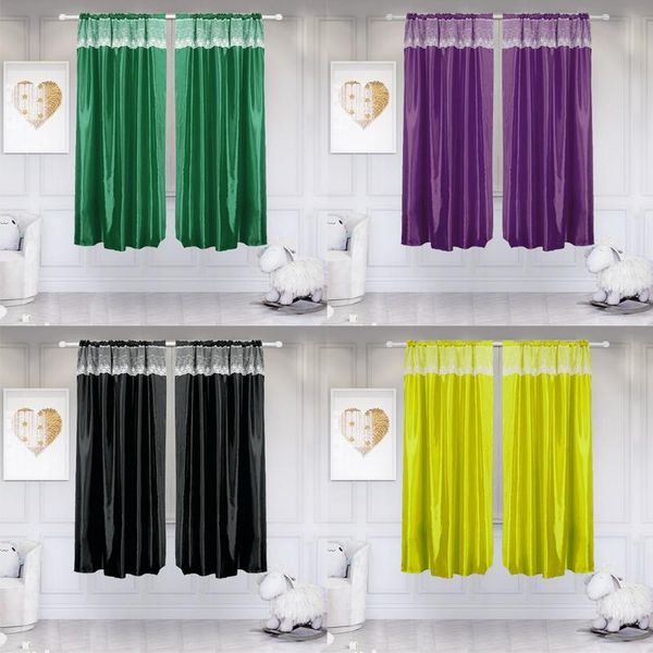 

curtain & drapes 1pc elegant solid color blackout tulle window treatment voile drape valance 1 panel fabric for room decor