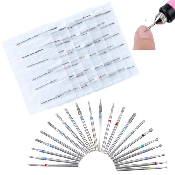 

nail art equipment 6pcs mix shapes diamond drill milling bits cuticle cutter for manicure files electric burr grinder, Silver