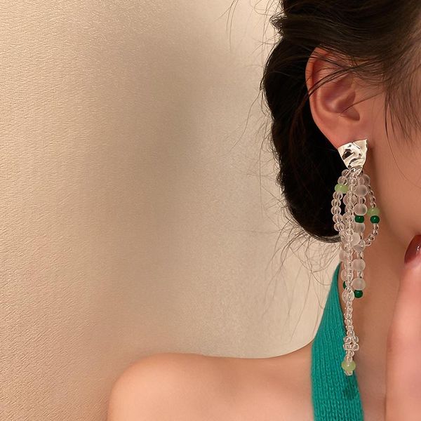 

stud design crystal beaded statement earrings, Golden;silver