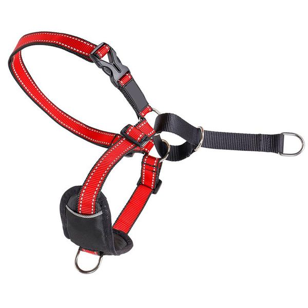 

dog collars & leashes adjustable leash harness red nylon chest back with d shape buckle protective pets puppy explosion-proof vest dogs acce