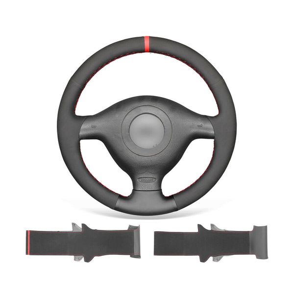 

diy custom soft durable black suede leather car steering wheel cover for volkswagen cabrio 2000-2002 / gti 1999-2005 jetta (gli) 2004-2005