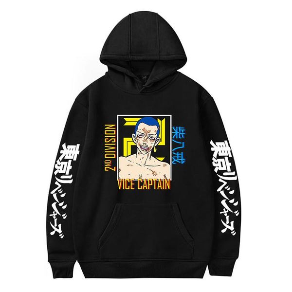 

men's hoodies & sweatshirts tokyo revengers anime hoodie vice captain graphic print sweatshirt men harajuku streetwear pullovers comf, Black