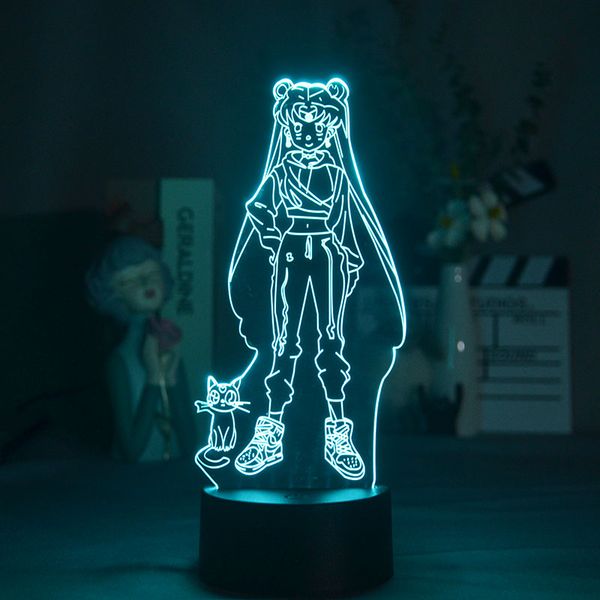 

3d bluetooth base lamp table led night light usb nightlight touch switch sailor moon girls room decor atmosphere young kids gift