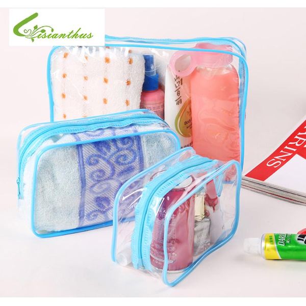 

storage bags travel essential transparent waterproof toiletry wash bathing supplies bag makeup cosmetic pvc pouch 1 pcs