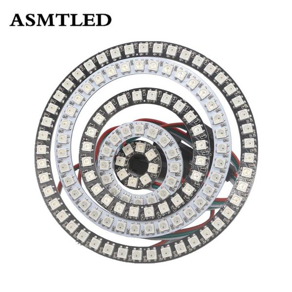 

8/16/24/35/45 leds ws2812b pixel individually addressable ring dc5v ws2812 built-in ic full color led circle modules light